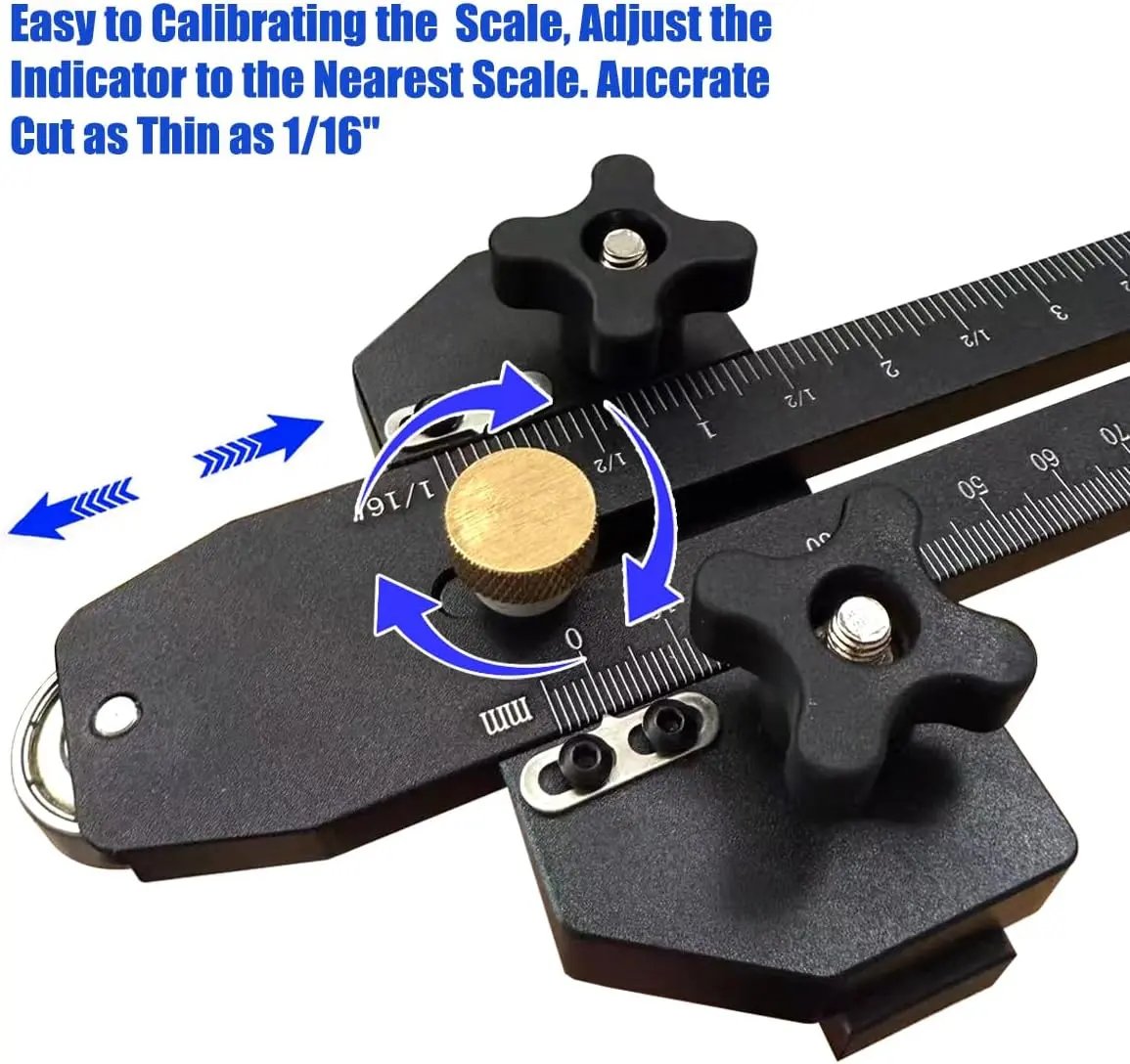 Fast Thin Ripping Guide for Table Saw, Precise Repetitive Narrow Cuts, Adjustable Thin Rip Jig Fits 3/4" x 3/8" T-Track & Miter Slot, Band Saw & Router Table Compatible